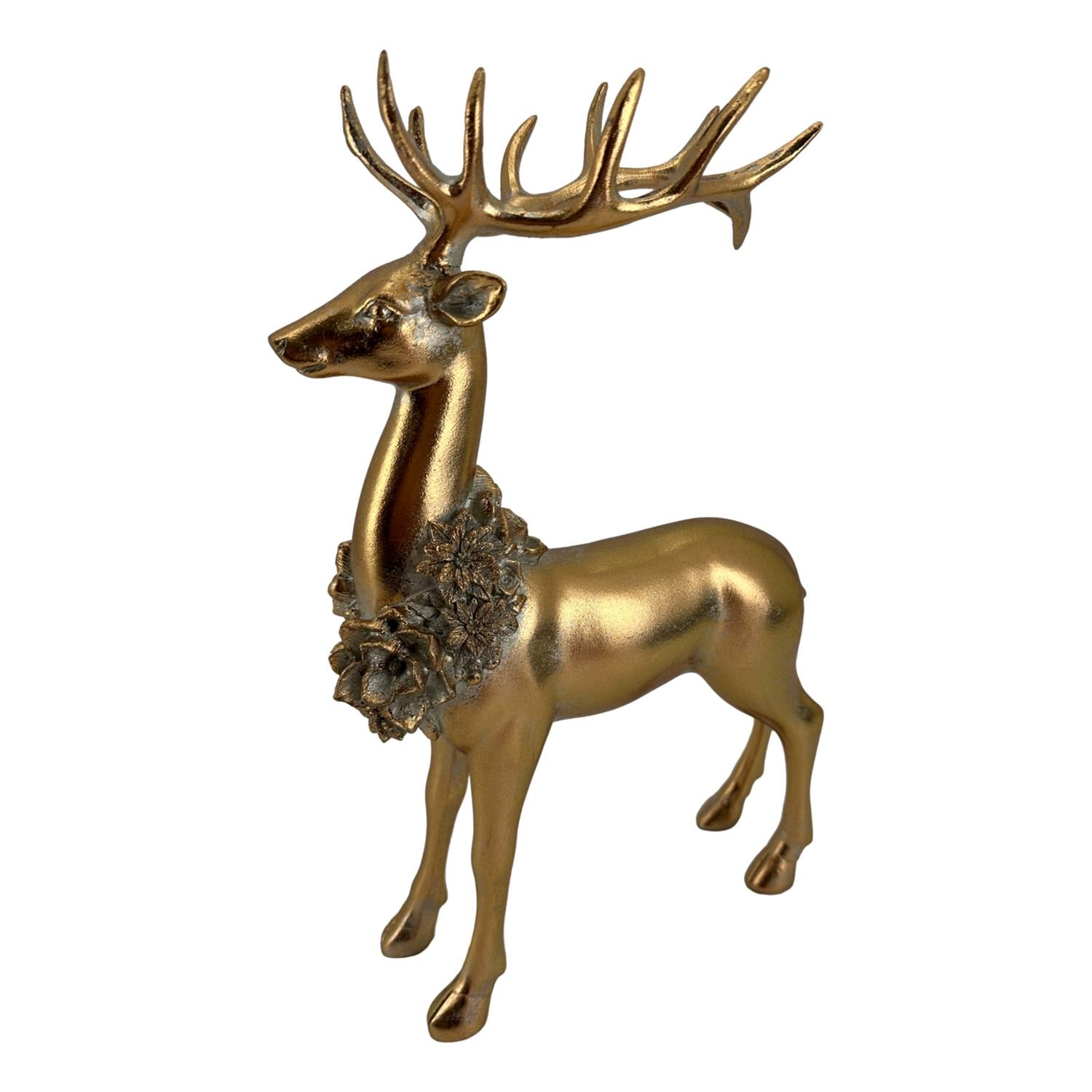 35CM GOLD STANDING REINDEER - Pure Apotheca