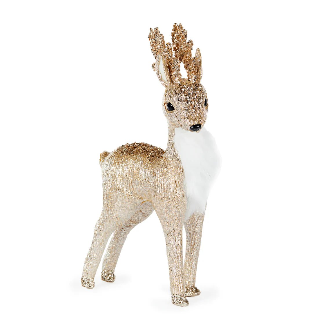 37cm Standing Fabric Reindeer Champagne - Pure Apotheca