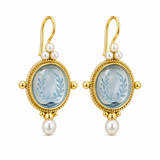 Azura Blue Etched Glass Earrings