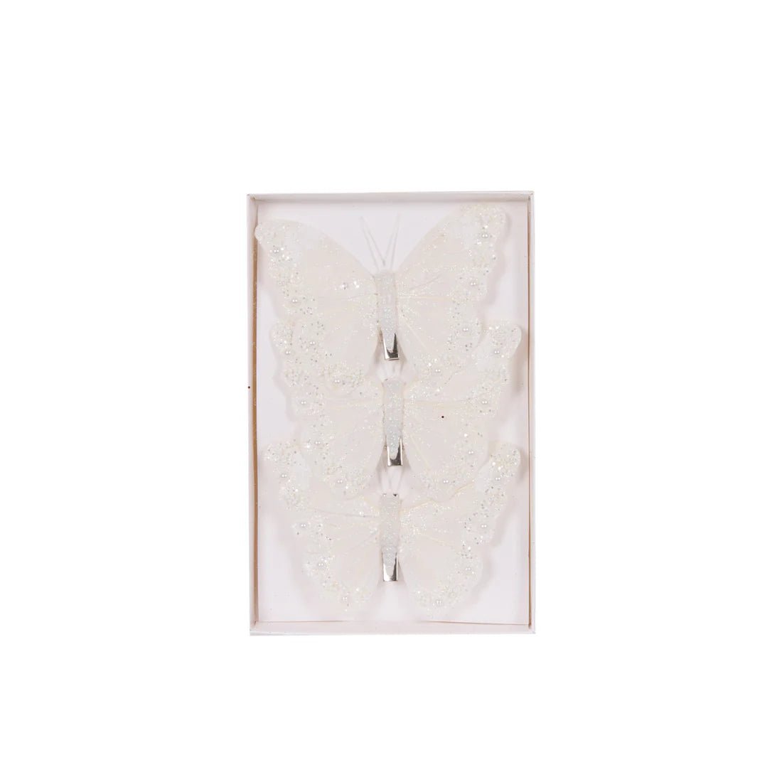 3PK WHITE SHIMMERING BUTTERFLIES - Pure Apotheca