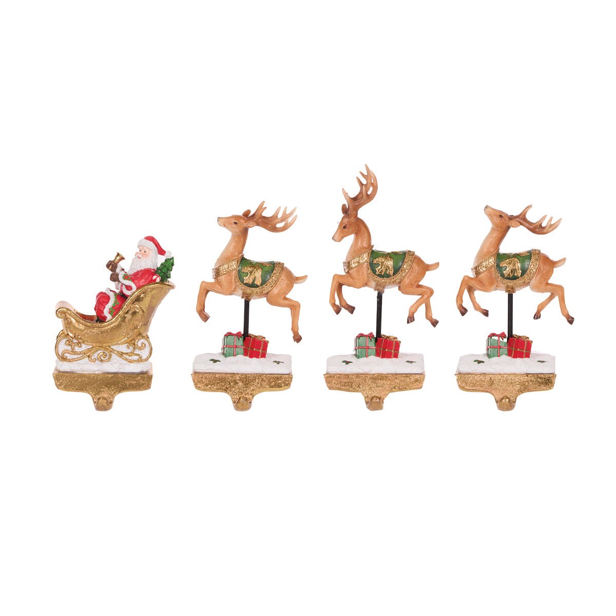 4 ASST SANTA SLEIGH STOCKING HOLDERS - Pure Apotheca