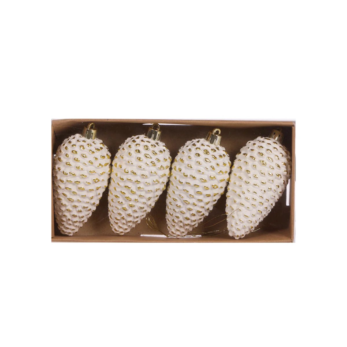 4 PK WHITE PINECONE HANGING - Pure Apotheca