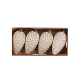 4 PK WHITE PINECONE HANGING - Pure Apotheca