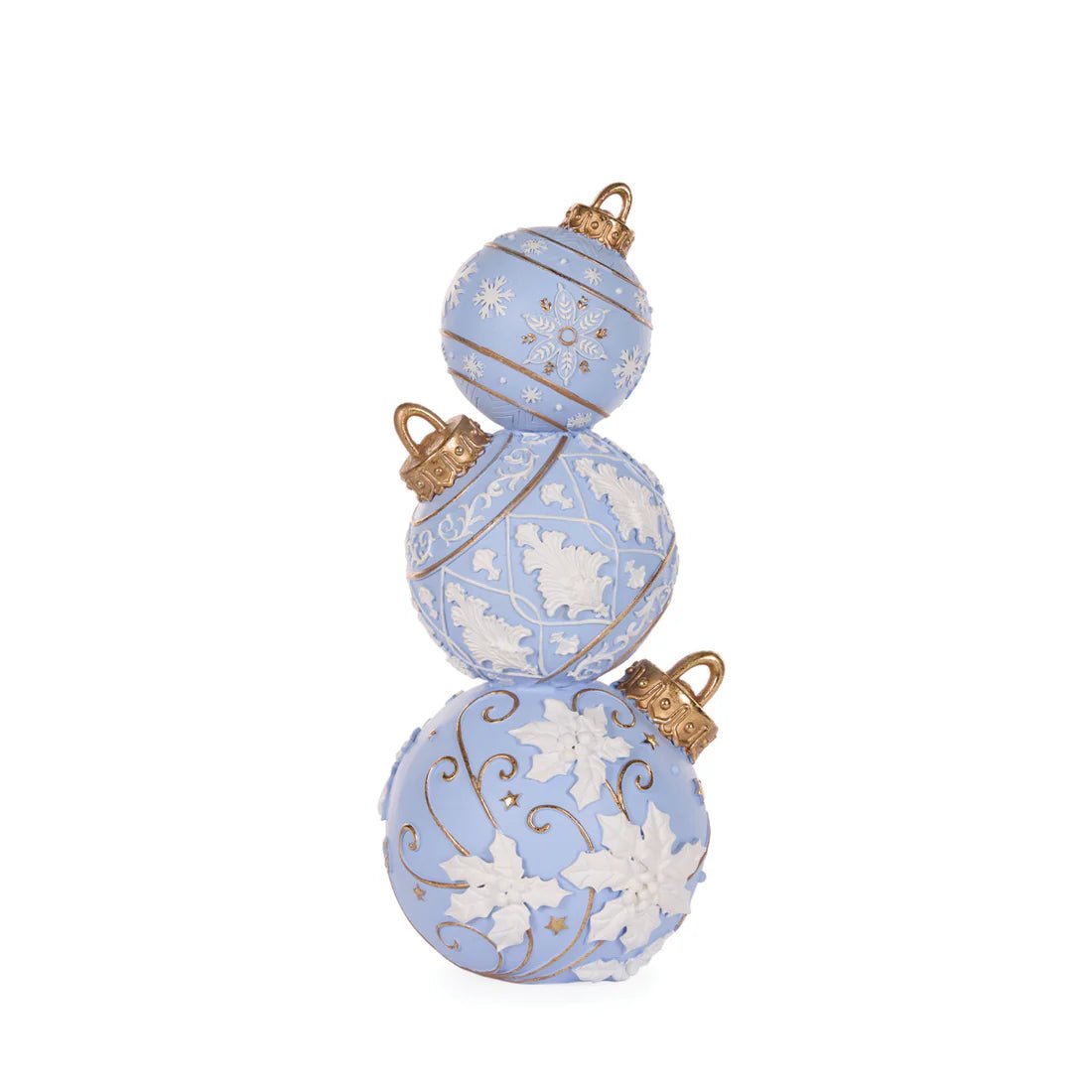 41 CM BLUE AND WHITE SNOWFLAKE BAUBLE STACK - Pure Apotheca