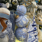 41 CM BLUE AND WHITE SNOWFLAKE BAUBLE STACK - Pure Apotheca