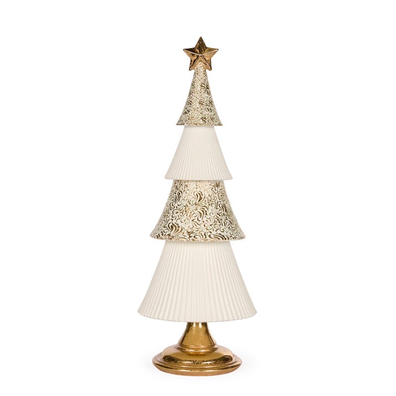 41 CM WHITE AND GOLD LAYERED TREE - Pure Apotheca