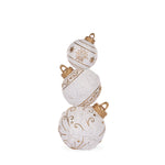 41 CM WHITE AND GOLD SNOWFLAKE BAUBLE STACK - Pure Apotheca