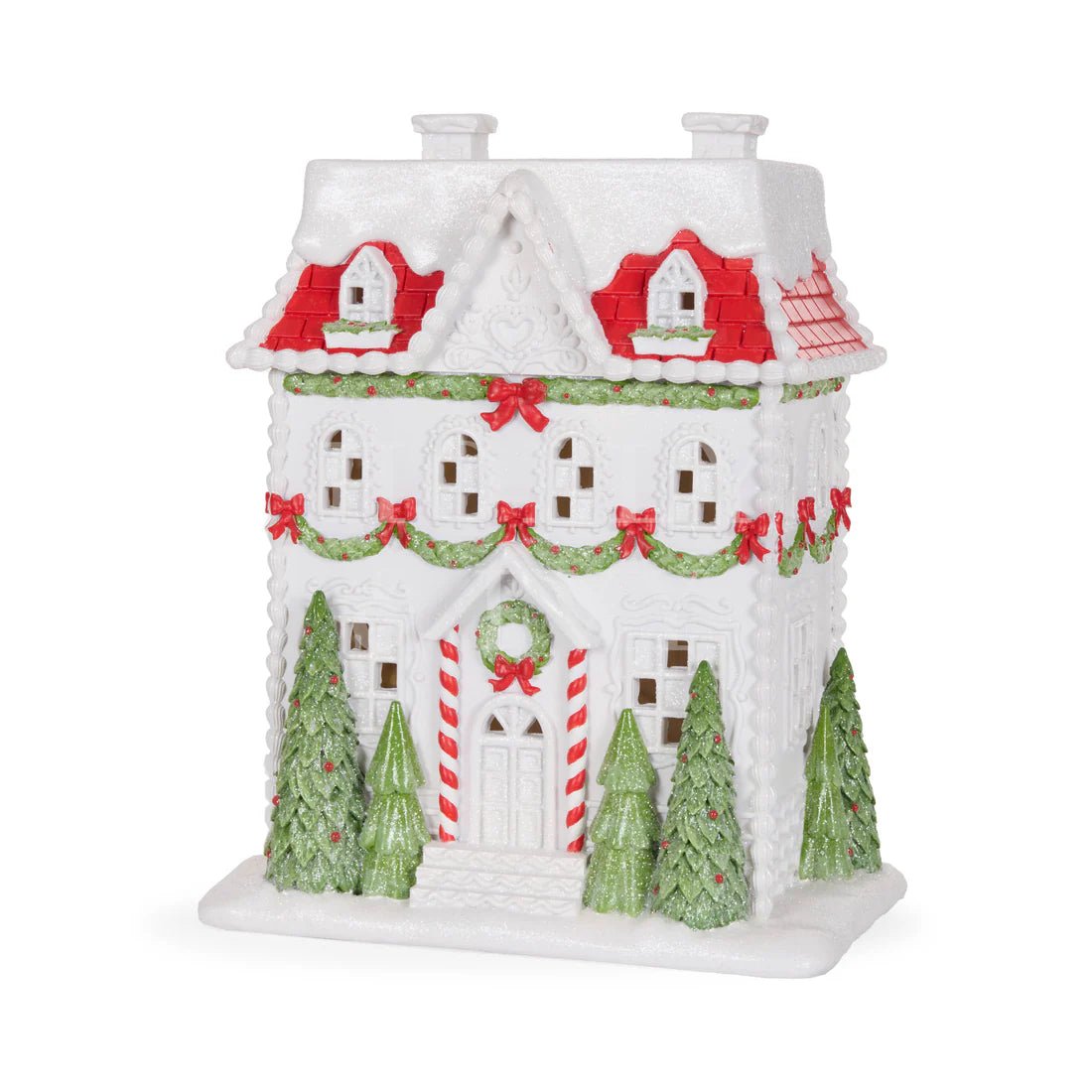 41CM LED RED ROOF XMAS HOUSE - Pure Apotheca