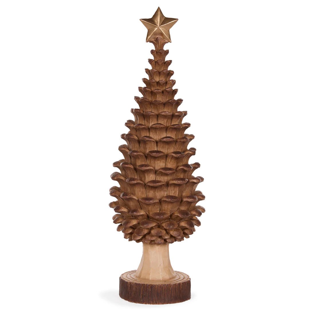 42.5 CM NATURAL PINECONE TREE WITH STAR - Pure Apotheca