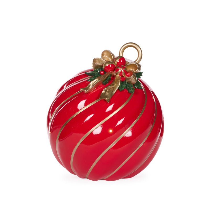 44 CM TRADITIONAL RED SWIRL LED BAUBLE - Pure Apotheca