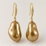 Immie Champagne Baroque Shell Pearl Earring