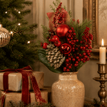 45cm Red Berry Pinecone Bauble Spray - Pure Apotheca