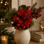 45cm Red Poinsettia & Apple Spray - Pure Apotheca