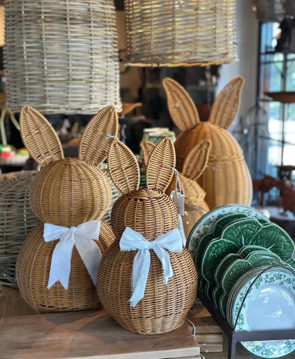 46 CM WOVEN BUNNY WITH BOW - Pure Apotheca