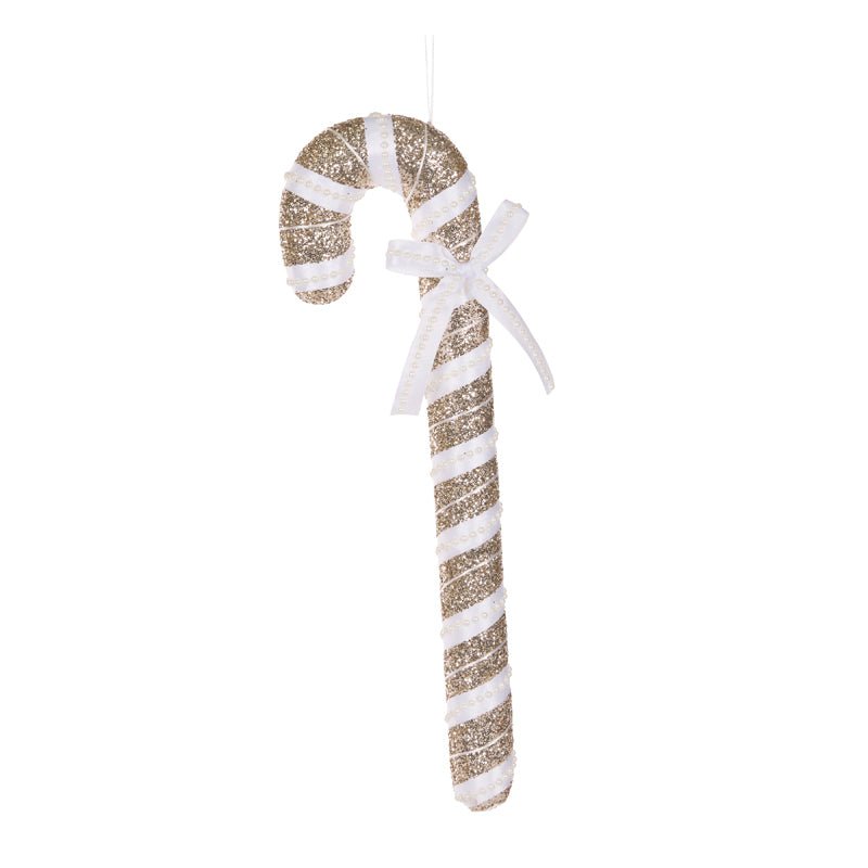 48 CM CHAMPAGNE AND WHITE HANGING CANDY CANE - Pure Apotheca