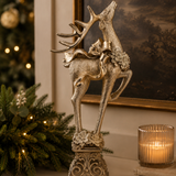 Champagne Deer on Pedestal 41cm