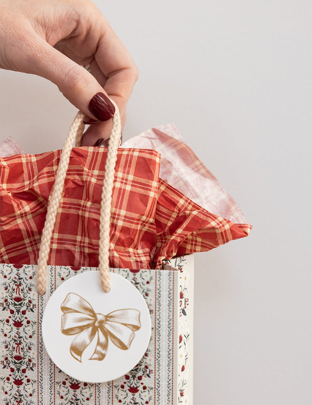 4pk Tissue Paper - Christmas Red Check - Pure Apotheca