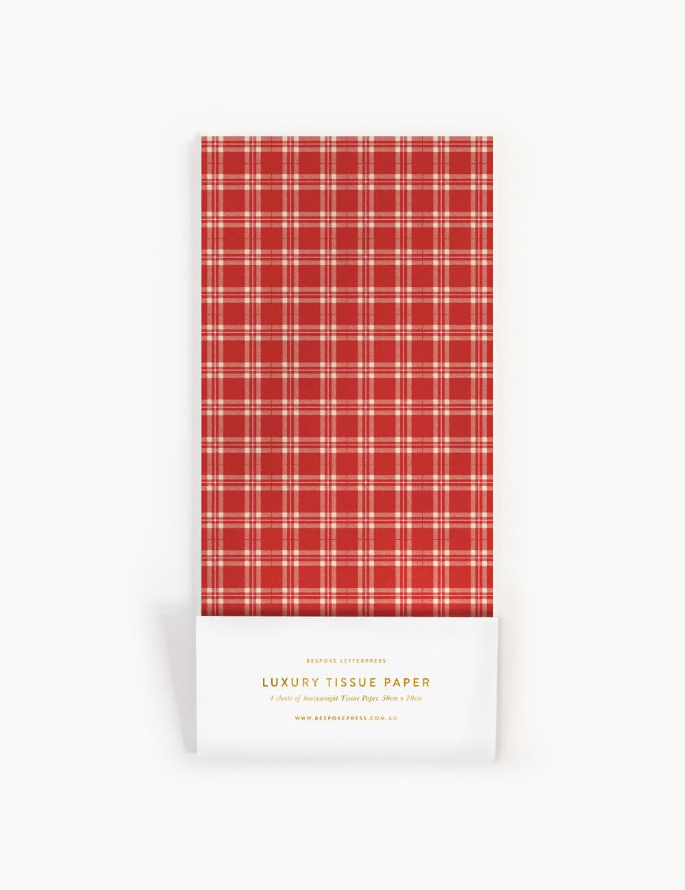 4pk Tissue Paper - Christmas Red Check - Pure Apotheca