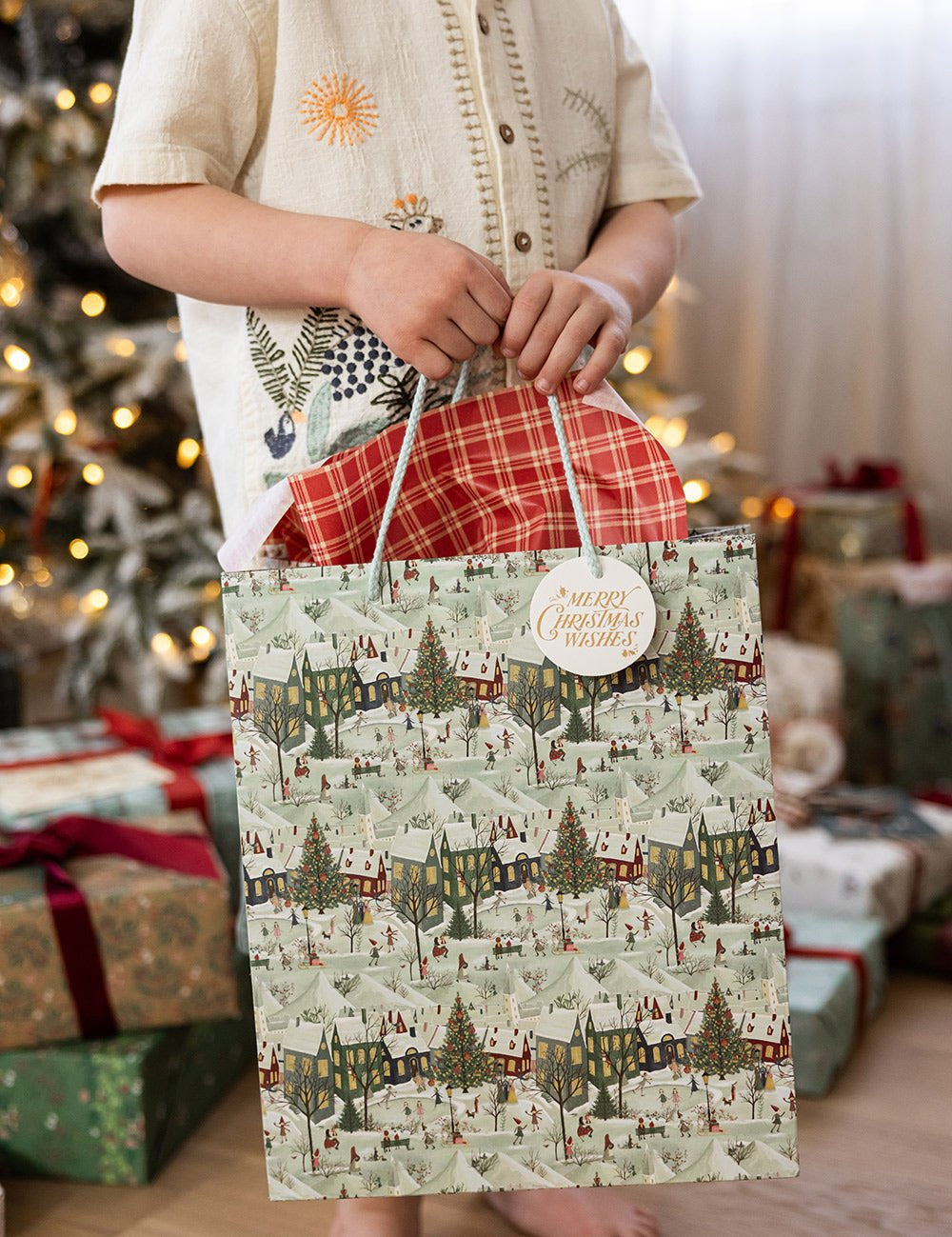 4pk Tissue Paper - Christmas Red Check - Pure Apotheca