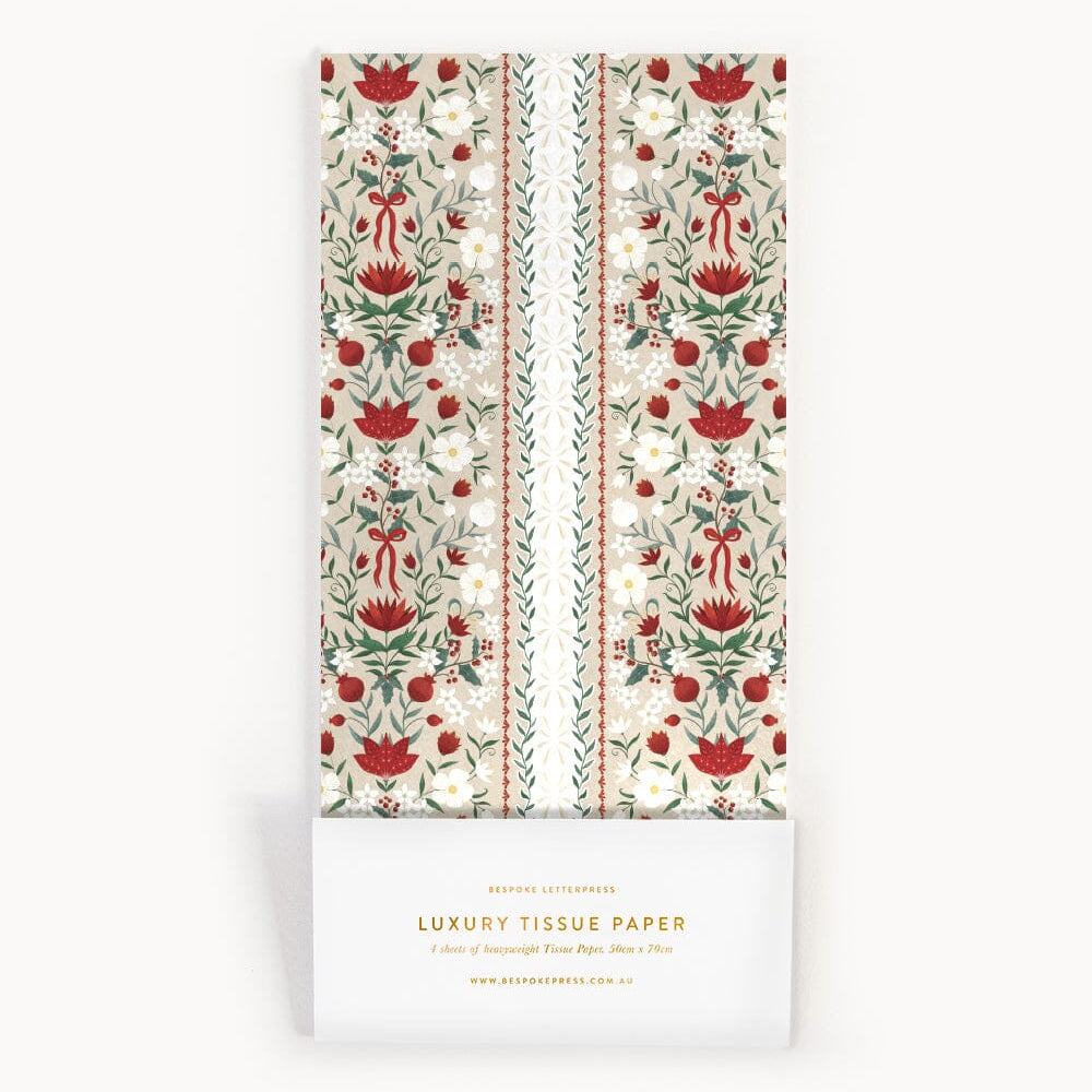 4pk Tissue Paper - Festive Florals - Pure Apotheca
