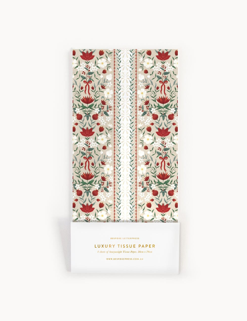 4pk Tissue Paper - Festive Florals - Pure Apotheca