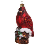 5" Cardinal on Stump Ornament - Pure Apotheca