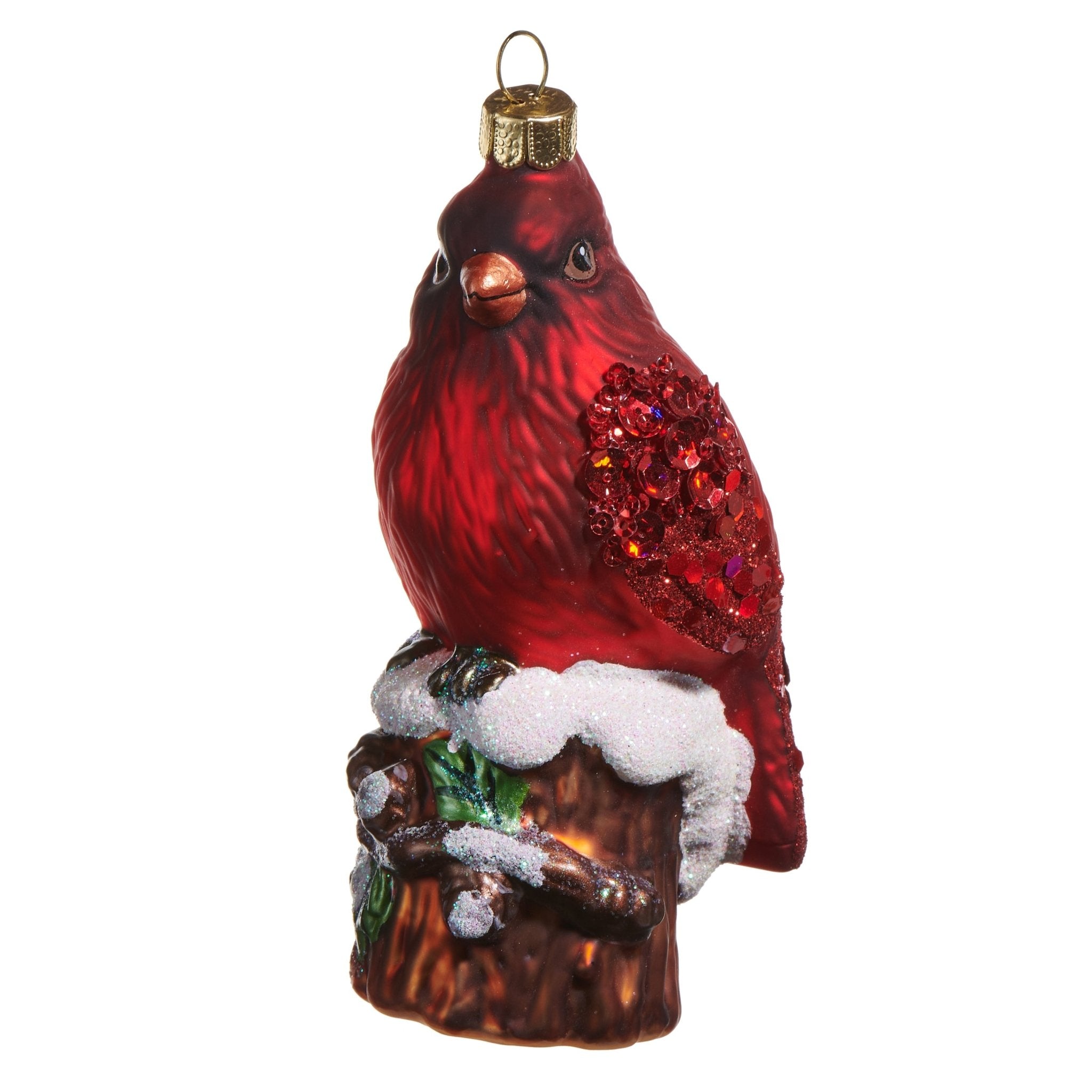 5" Cardinal on Stump Ornament - Pure Apotheca