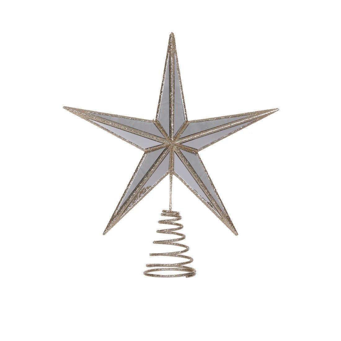 5 POINT MIRRORED TREE TOPPER STAR CHAMPAGNE - Pure Apotheca