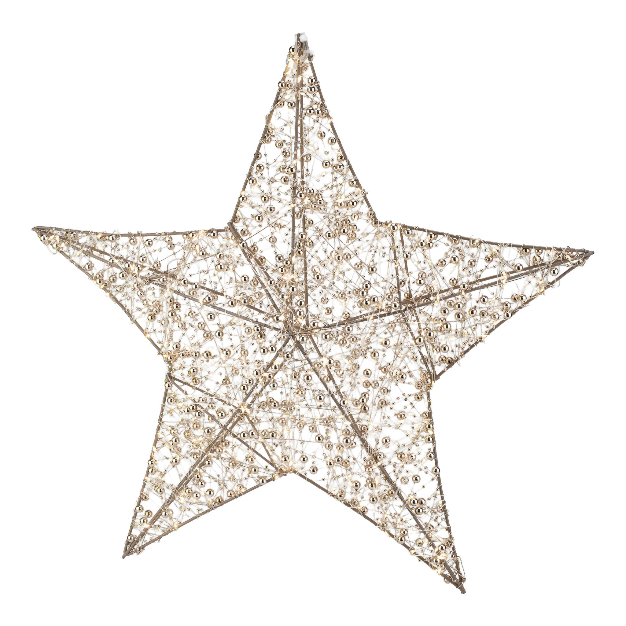 50cm Illuminated Gold Beaded Star 500 LED - Pure Apotheca