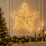 50cm Illuminated Gold Beaded Star 500 LED - Pure Apotheca