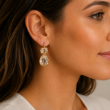 Kendall Double Crystal Drop Earrings