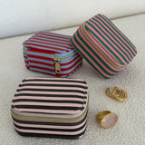 Suzie Stripe Jewellery Box Green/Bubblegum Pink