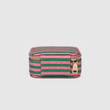 Suzie Stripe Jewellery Box Green/Bubblegum Pink