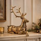 Antique Gold Sitting Deer 60cm