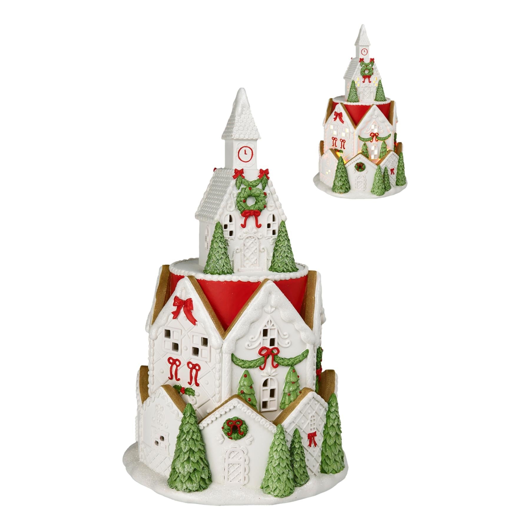 52CM ROUND RED ROOF VILLAGE - Pure Apotheca