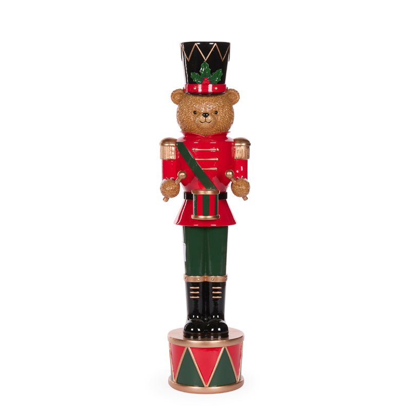 55 CM TEDDY BEAR SOLDIER WITH DRUM - Pure Apotheca