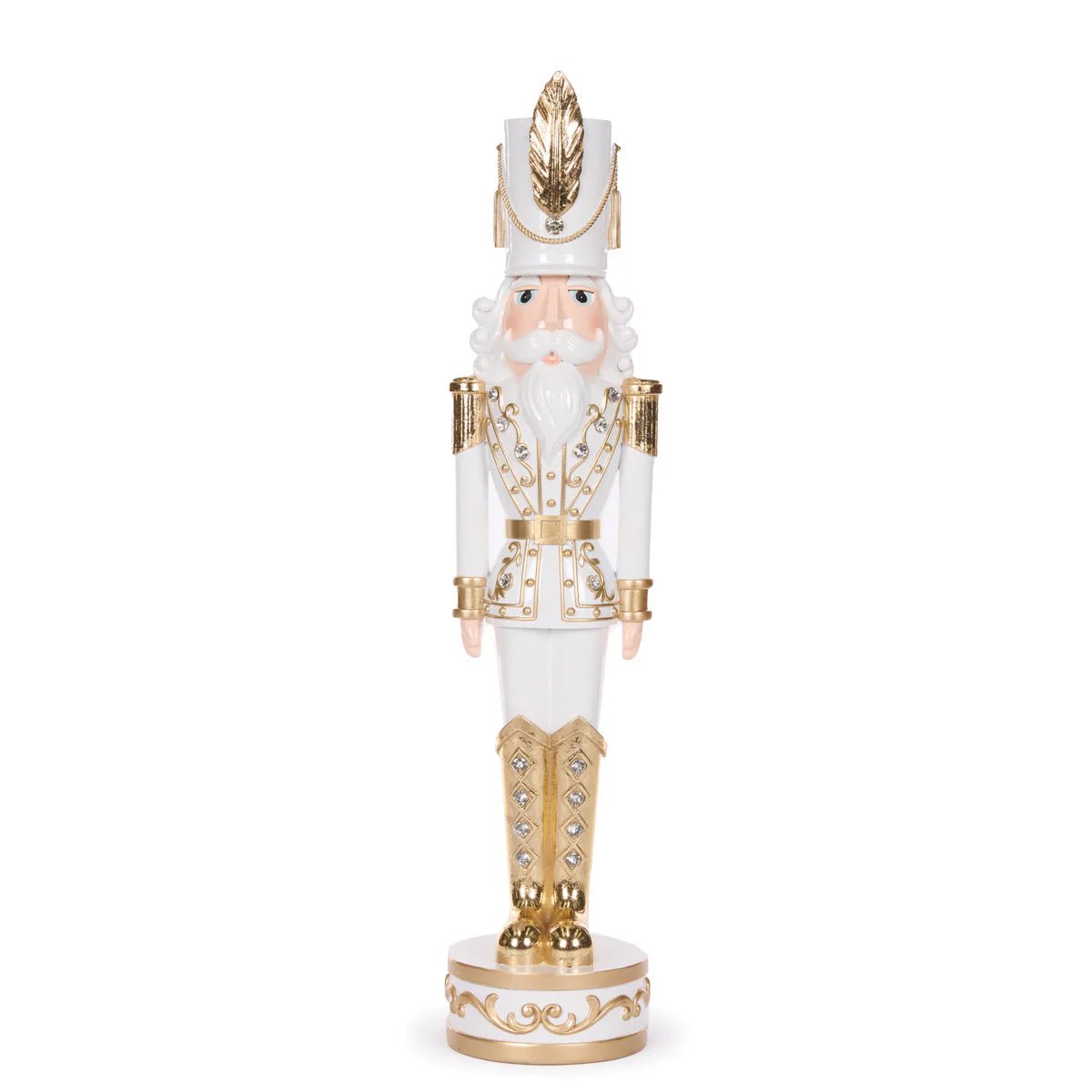 55 CM WHITE AND GOLD JEWEL NUTCRACKER - Pure Apotheca