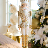 55 CM WHITE AND GOLD JEWEL NUTCRACKER - Pure Apotheca