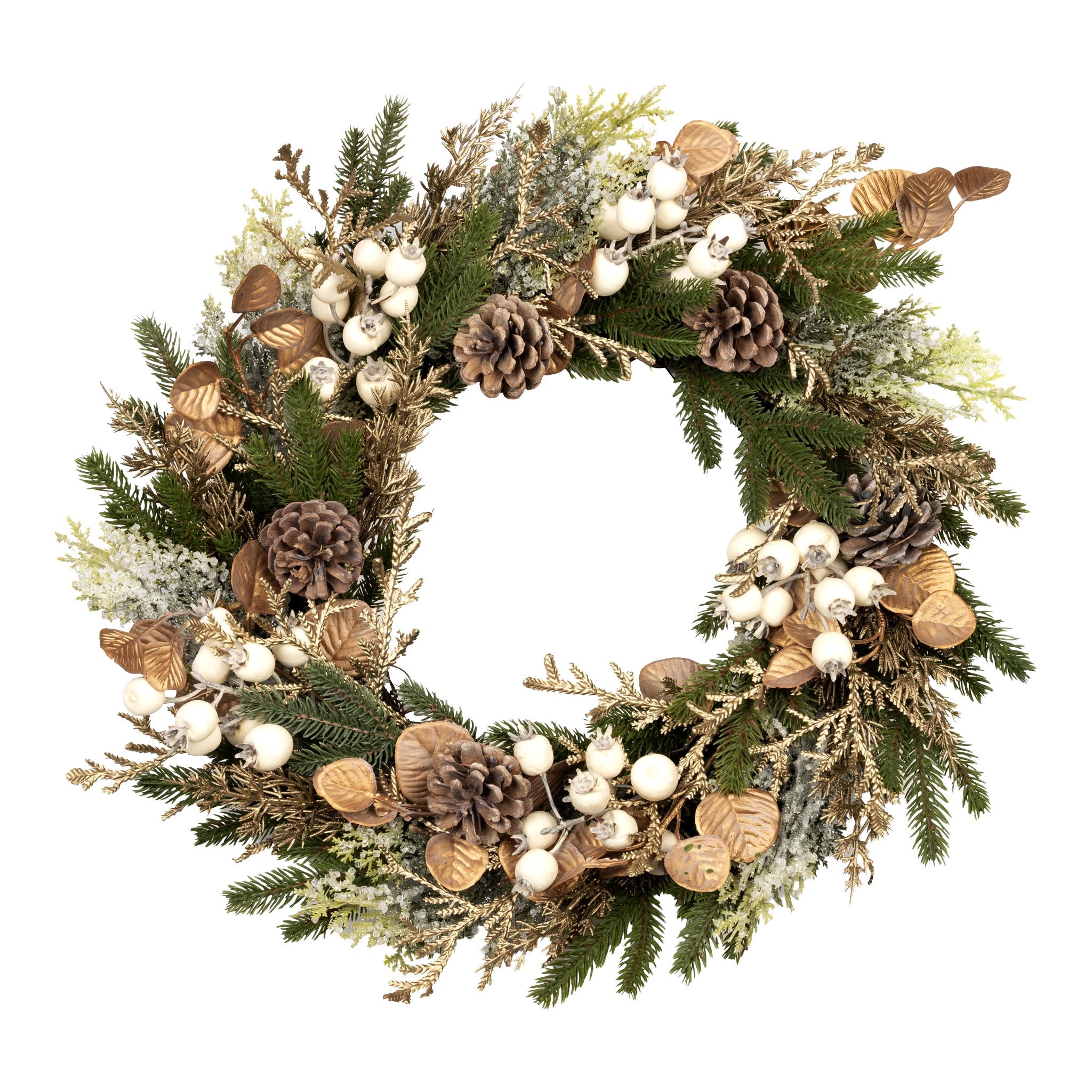 55cm Natural White Berry Wreath - Pure Apotheca