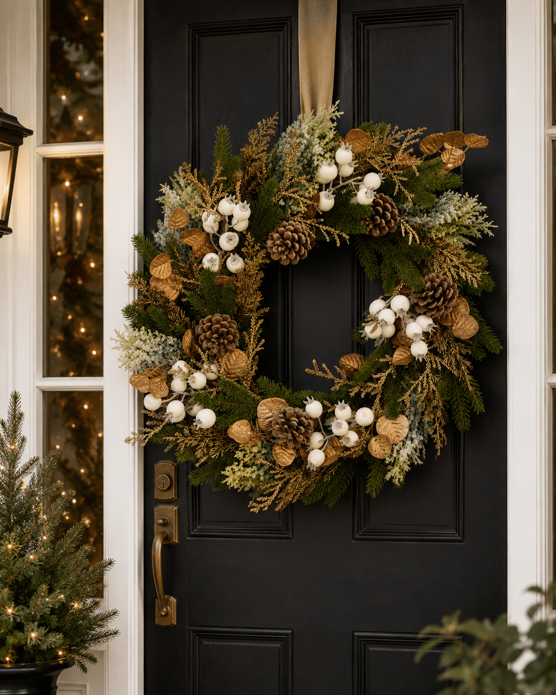 55cm Natural White Berry Wreath - Pure Apotheca