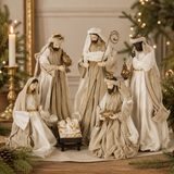Exquisite Nativity 6 Piece Set Natural Champagne