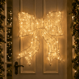 57cm H Illuminated Gold Beaded Bow 400 LED - Pure Apotheca