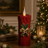 Vintage Red Christmas Candle 44cm
