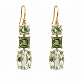 Sage Crystal Triple Drop Earrings
