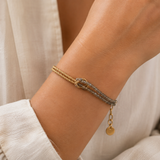 Knotted Crystal Gold Bracelet Smoke