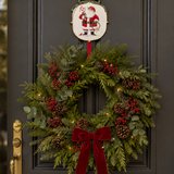 Vintage Red Santa Wreath Hanger 21cm