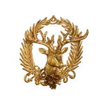 6" Deer With Wreath Emblem Hanging Ornament - Pure Apotheca