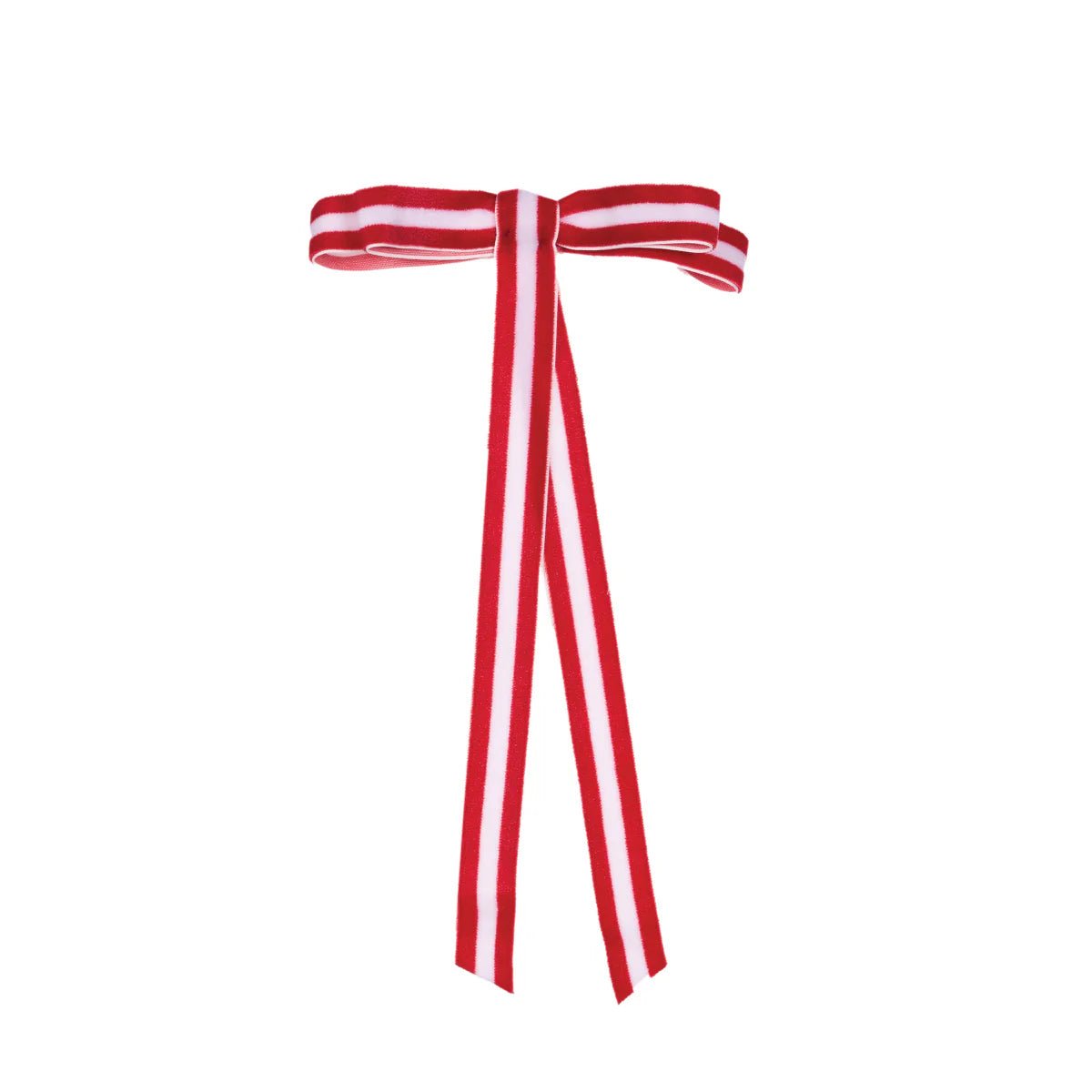 6 PK RED AND WHITE STRIPE VELVET BOWS - Pure Apotheca