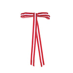 6 PK RED AND WHITE STRIPE VELVET BOWS - Pure Apotheca