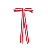 6 PK RED AND WHITE STRIPE VELVET BOWS - Pure Apotheca